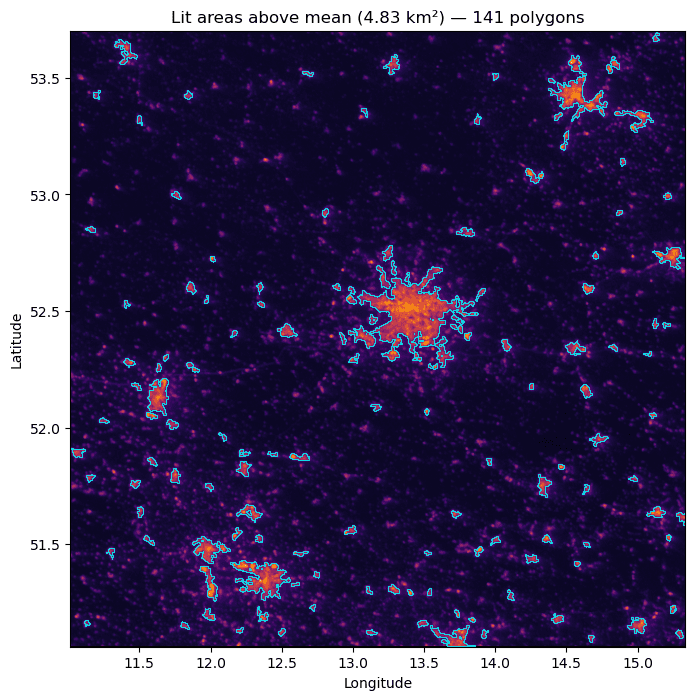  Bigger polygons outlined over radiance map